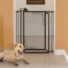 Tall One-Touch Metal Mesh Pet Gate in Black