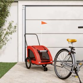 Pet Bike Trailer Orange and Gray Oxford Fabric and Iron