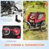 Dog Bike Trailer Foldable Pet Cart with 3 Entrances for Travel