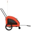 Pet Bike Trailer Orange and Gray Oxford Fabric and Iron