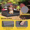 Outdoor Wicker Dog House with Weatherproof Roof